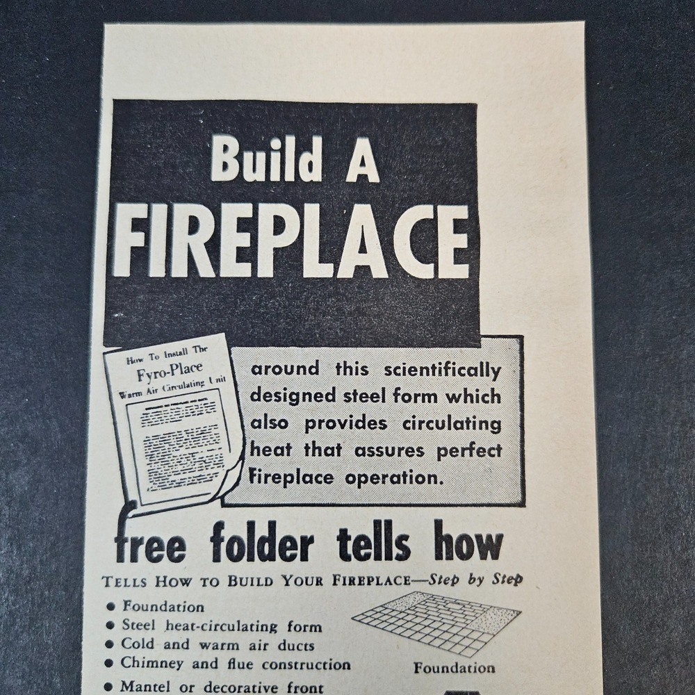 1952 Price Fireplace Heater & Tank Corp How To Build Vintage Print Ad Buffalo NY